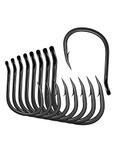 BLUEWING Wide Gap Jigging Hooks Needle Point Fishing Hooks High Carbon Steel Hooks Extra Sharp Fish Hooks for Freshwater Saltwater Fishing, Size 6/0, 10pcs