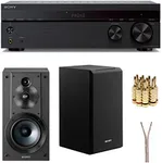 Sony STRDH190 2-ch Stereo Receiver with Phono Inputs & Bluetooth SSCS5 3-Way 3-Driver Bookshelf Speaker System (Black)