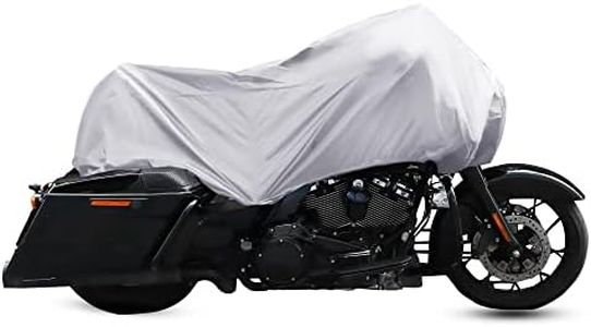 X AUTOHAUX Motorcycle Cover Lightweight Half Cover Outdoor Waterproof Rain Dust Protector Silver Tone XL Size for Most Full Dress Touring Cruiser