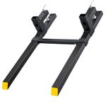 Mophorn Pallet Forks 30" 1500 Lbs Max, Clamp On Tractor Bucket Forks with Adjustable Stabilizer Bar, Heavy Duty Front Loader Forks 43" Total Length, Fork Attachment for Skid Steer,Loader Bucket