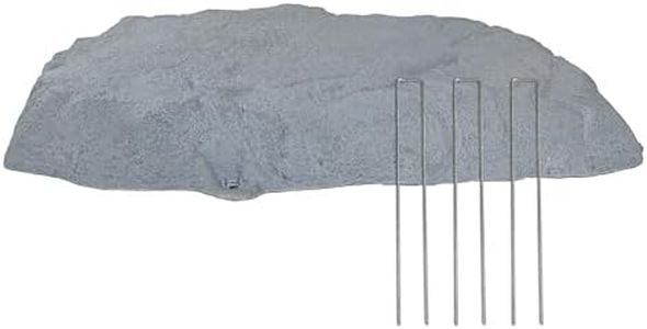 Sunnydaze Flat Faux Landscape Rock Cover - Lightweight Polyresin Artificial Stone Septic Cover - Gray - 3.5" H