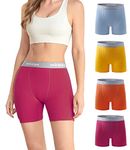 wirarpa Women's Boxer Briefs 5.5" Inseam Slip Shorts Anti Chafing Boyshort Panties for Under Dresses Leggings Multicoloured 4 Pack Size L