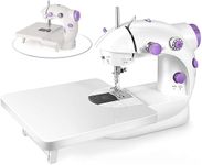 Mini Sewing Machine for Beginners and DIY Projects - Portable Sewing Machine with Extension Table, LED Light, and Safety Features - Ideal Gift for Kids, Women, Dual Speed Kids Sewing Machine