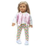 NIXNUT Doll Clothes Jacket Vest Pants Casual Sports Suit for American Girl Doll 18-inch with Star Pattern