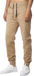 ITALYMORN Khaki Joggers with Pockets for Men M Khaki
