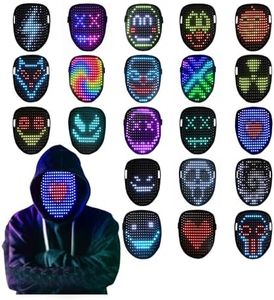 Titosha Light Up LED Mask with Gesture Sensing for Halloween Face Transforming, Rechargeable LED Mask for Kids/Men/Women Cosplay Costume Party