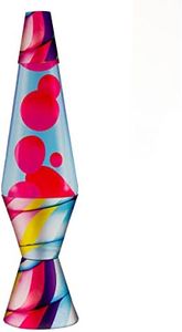 Lava Candy Swirl Lamp 14.5" | Lollipop Swirl of Colors | Warm Glow | Pink and Blue Wax