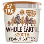 Whole Earth SMOOTH Peanut Butter and CRUNCHY Peanut Butter , All Natural Ingredients, No Added Sugar, Gluten Free, Vegetarian & Vegan Friendly 1kg Tub