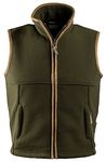 JACK PYKE Junior Kids Countryman Thermal Fleece Gilet Dark Olive Size 3-4 Years