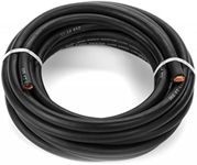 EWCS 1/0 Gauge Premium Extra Flexible Welding Cable 600 Volt - Black 20 Feet - Made in The USA