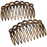 Camila Paris CP3141 French Hair Side Comb Small Handmade Onyx French Twist Hair Combs Decorative, Strong Hold Hair Clips for Women Bun Chignon Up-Do Styling Girls Hair Accessories, Made in France