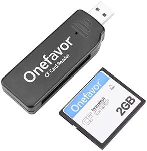 Onefavor CompactFlash Cards Reader, Compact Flash CF Memory Card USB Reader Reader/Writer (with 2GB CF card)