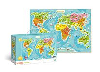 Map of The World Jigsaw Puzzle Dodo for Kids 5 years old and up 100 pieces for Children Educational Multicoloured Puzzle for Boys and Girls