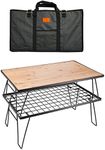 Camping Moon T-230-2TP Field Rack, Ground Rack, Folding Rack, Black Plated Steel, Storage Bag Included, Main Body, T-230, 2 Pieces, Full Set of Bamboo Top