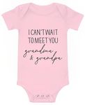 I Can't Wait To Meet You Grandma And Grandpa Baby Bodysuits Funny Infant Creeper One-piece Romper Grandpa Baby Onesie