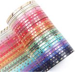 YUBBAEX Skinny Washi Tape Gold Foil Decorative Tapes 3MM Wide for DIY Craft, Bullet Journals, Gift Wrapping, Scrapbooking (Gold Foil Skinny 24)
