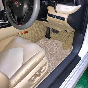 7D Car Floor Mat for Honda Civic Launching to 2019 | 7D Ultra Premium PU Leather II Double Stitching II Fully Customise Fit Car Floor Tray Mats Specific Model - Full Beige