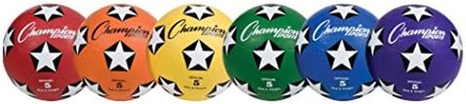 Champion Sports Rubber Cover Soccer Ball Set,Size 5