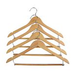 Proman Products Kascade Wooden Hanger, Shoulder Notches, Locking Bar in Natural, 50 pcs/Box