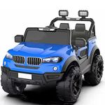 LETZRIDE Kids Speed-888 Battery car for Kids | Battery Operated Jeep 1 to 7 Year Kids | Electric Jeep for Kids | Ride on-Dual Control Mode, Swing Function, Led Lights, with Seat Belts | (Blue)