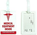 PurePap Medical Luggage Tag - CPAP Luggage Tag w/Detachable Plastic Strap - Medical Device Tag for Luggage or Bags - Medical Respiratory Equipment & Supplies - 4” x 2.5”