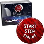 iJDMTOY Gloss Red Real Carbon Fiber Keyless Engine Start/Stop Push Start Button Cover Compatible with BMW 1 2 3 4 5 7 Series, X1 X3 X4 X5 X6, etc