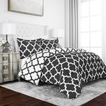 Sleep Restoration Goose Down Alternative Comforter with Reversible Quatrefoil Pattern Hotel Quality Hypoallergenic Duvet Insert - King/Cal King - Gray