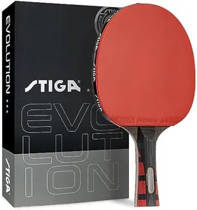 STIGA Evolution Performance Ping Pong Paddle - 6-ply Light Blade - 2mm Tournament-Approved Premium Sponge - Flared Handle for Next-Gen Grip & Control - Performance Table Tennis Racket