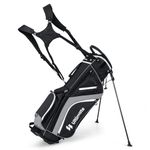 KOTEK 14 Way Top Divider Golf Bag, Lightweight Golf Stand Bag with Cooler, 6 Zippered Pockets, Rain Hood & Adjustable Dual Shoulder Straps, Golf Cart Bag for Men Women (Grey)