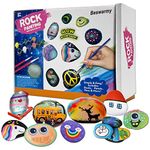 Beswarmy Rock Painting Kit for Kids, Arts and Crafts Kits for Kids, Glow in The Dark Painting Rocks, Stone Painting Kits Birthday Gifts for Boys Girls