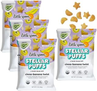 Little Spoon Stellar Puffs, Cinna-Banana Twist Toddler Snack Made with Banana, Cinnamon & Carrot, Portable, Junk-Free Kids Snacks with Hidden Veggie for Lunchboxes & School, 2oz, 4-Pack