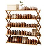 Choclaif Shoe Racks for Closet, Shoe Shelf Bamboo Shoe Rack for Bedroom, Entryway Hallway Closet Living Room Organizer(5 Tier)