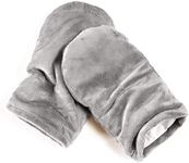 Mars Wellness Heated Microwavable Mitts - Herbal Hot/Cold Deep Penetrating Herbal Aromatherapy Therapy Mittens with Flaxseed and Herbs - Trigger Finger, Inflammation, Carpal Tunnel - Charcoal