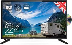 Cello ZSF0242 12 Volt 24 inch Full HD LED TV, Built-in DVD Player, Made in UK, Freeview TV HD, Satellite Receiver, HDMI, USB 2.0, Record Live, TV with DVD Player Built in, TV for Campervans