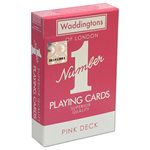 Waddingtons Number 1 Classic Pink Playing Card Game, play your favourite games from snap, poker and blackjack with this stylish deck, travel game, great gift and toy for boys and girls aged 6 plus