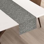 Yellow Weaves PVC Dining Table Runner (30 X 135 CM), 1 Piece - Ash Grey