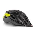 MET Crossover Bicycle Helmet, Black Safety Yellow, M