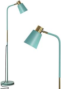 LALISU Floor Lamp Industrial Living Room Rustic Farmhouse Reading Lamp with Metal Lamp Shade, Classic Modern Floor Lamp with E27 LED Warm White Bulb for Living Room, Bedroom, Office (Green)