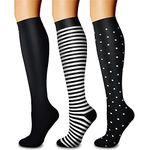 CHARMKING Compression Socks (3 Pairs) 15-20 mmHg is Best Athletic & Medical for Men & Women, Running, Flight, Travel, Nurses, Edema - Boost Performance, Blood Circulation & Recovery (L/XL,Assorted 31)