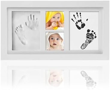 Baby Hand and Footprint Kit - Large Size Frame 40x21.5cm, Newborn Keepsake Frame Picture Frame Clay Kit, Baby Footprint and Handprint Ink Pad Kit, Baby Shower Gifts for New Mom, Baby Gifts for Boys, Girls, Newborn Gifts, Nursery Picture Photo Frame