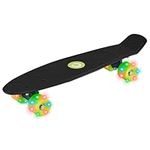 EVO 22' Light Up Penny Board | Skateboard For Beginners Or Pro's | Light Up Wheel Skateboard For Kids & Teenagers | Mini Cruiser Complete Board | Suitable For All Aged 3+ (Black)