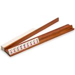 Yellow Mountain Imports Classic Chestnut Color Wooden Mahjong Game Racks with Pushers, 45 Centimeters - Set of 4 (Includes Magnetically Attached Mahjong Pushers)