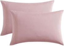 Casa Platino Standard Pillow Cases Set of 2 - Pre-Washed Ultra Soft & Breathable Pillowcases - Brushed Microfiber Pillow Covers - Easy Care - Standard Size Pillow Cases - 20x30 Inches, Sepia Rose