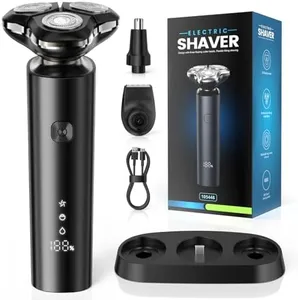 Electric Razor for Men, 2025 Magnetic Electric Shavers, IPX7 Waterproof Wet/Dry Mens Shaver, Smart LED Display & All-in-One Charging Base with Trimmers