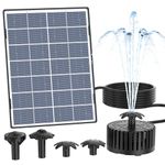 AISITIN 3.5W Solar Fountain Pump, Solar Powered Water Fountain with Upgraded Glass Solar Panel and 4 Nozzles, Solar Water Fountain Pump for Bird Bath, Ponds, Garden, Fish Tank Swimming Pool 165×122mm