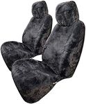 Premium Sheepskin Car Seat Cover Charcoal