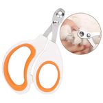 Vesslam Cat Nail Clippers with Circular Cut Hole -Avoid Over Cutting Pet Nail Clippers -Sharp Angled Blade Professional Paw Trimmer Set for Novice Pet Families (Orange)