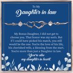 Daughter in Law Gift, You're more than just a Daughter in law. Daughter Gift. Bonus Daughter Gift for Birthday, Christmas, Wedding Day. Daughter in Law Silver Bracelet, 8 inch, Sterling Silver