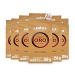 Lavazza, Qualità Oro, Ground Coffee, 6 Packs of 250 g, Ideal for Moka Pot, Filtered Coffee and French Press, with Aromatic Notes of Fruit and Flowers, 100% Arabica, Intensity 5/10, Medium Roast