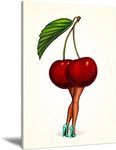 Canvas Prints Wall Art Funny Women Cherry Butt Pictures Painting Canvas Paintings Creative Woman Legs Ready to Hang for Home Decorations Wall Decor Modern Office Decor 12x18inch